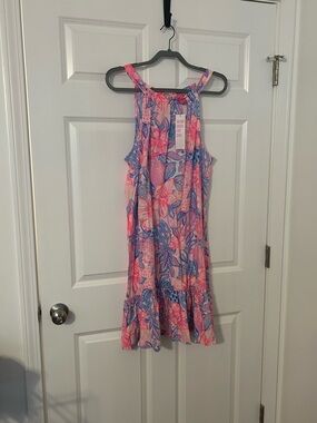 Lilly Pulitzer Pink and Blue Floral Halter Dress NWT
